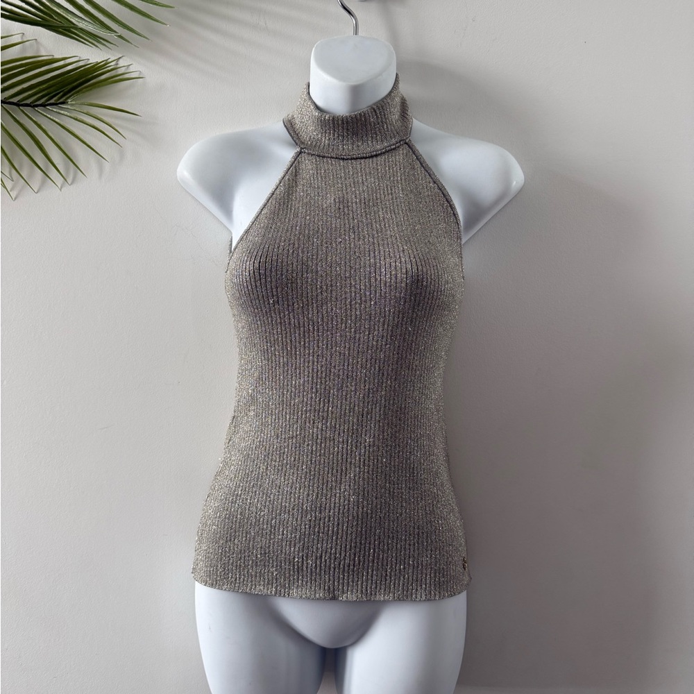 Guess Gray Ribbed Fitted Tank Top